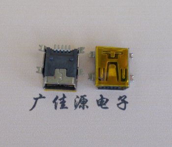 盐城MINI USB 5P 接口 母座 全贴带麦拉 高9.6带0.9柱子