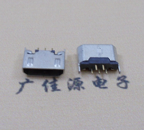 盐城迈克USB 180度母座5p直插带地脚1.5端子直口