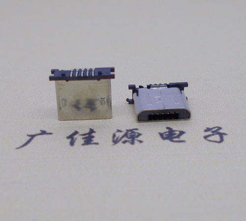 盐城MICRO USB 5P公头短体5.6mm立贴带柱无卡勾