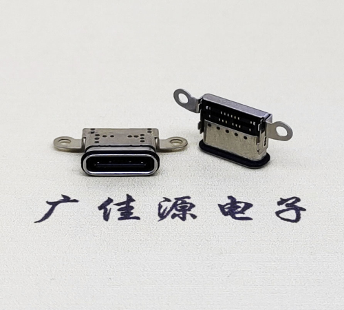 盐城USB 3.1C口.TYPE-C16P防水双排贴插座带螺丝孔